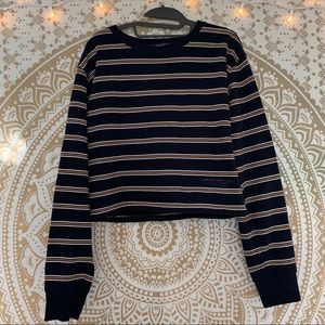 Cropped Striped Long-Sleeve Shirt from Forever 21